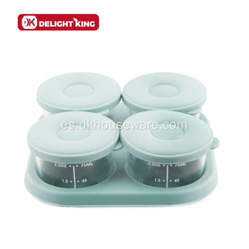 Mini envases de vidrio para comida para bebés con organizador